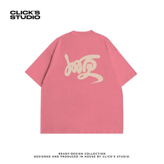 "SHUN" LOGO OVERSIZED TEE [WIND & WATER] PINK PUFF