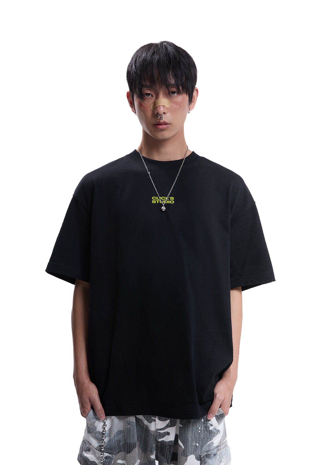 ART OF VISUAL "BIRD" OVERSIZED TEE [WIND & WATER] BLACK