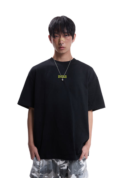 ART OF VISUAL "BIRD" OVERSIZED TEE [WIND & WATER] BLACK